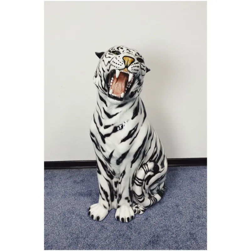 Pamono White Tiger Figurine in Ceramic by Ceramiche Boxer> Sculpture