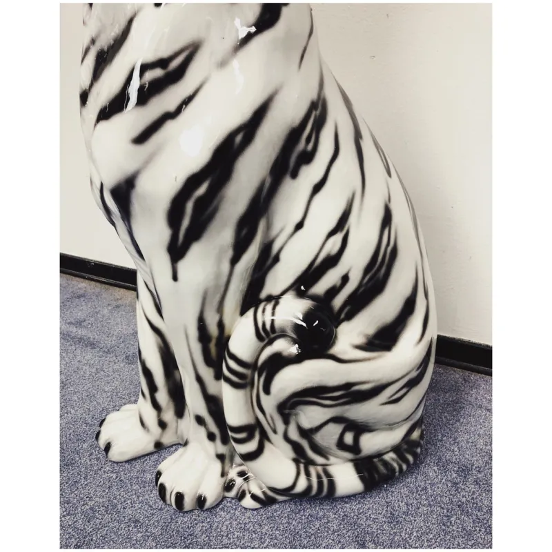Pamono White Tiger Figurine in Ceramic by Ceramiche Boxer> Sculpture