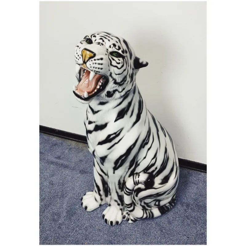 Pamono White Tiger Figurine in Ceramic by Ceramiche Boxer> Sculpture