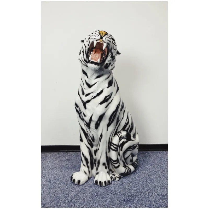 Pamono White Tiger Figurine in Ceramic by Ceramiche Boxer> Sculpture