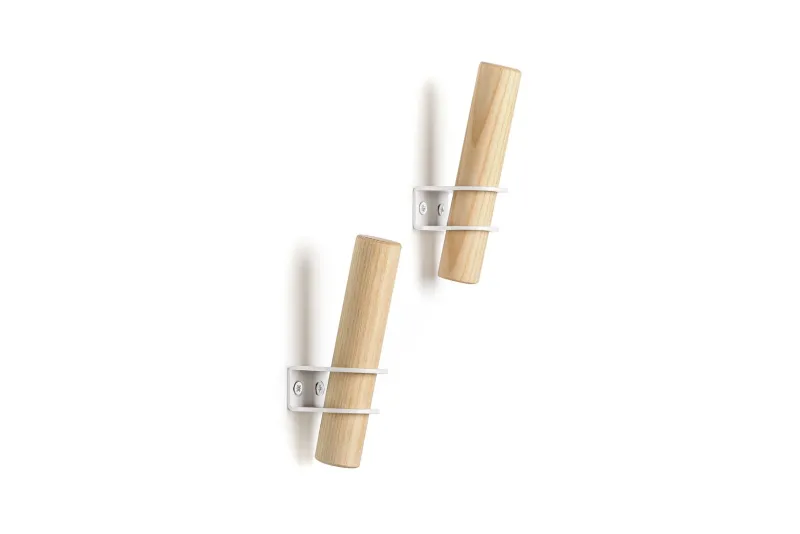Pamono White Torch Hooks by Tore Bleuzé for Emko, Set of 2> Racks, Hooks & Valets