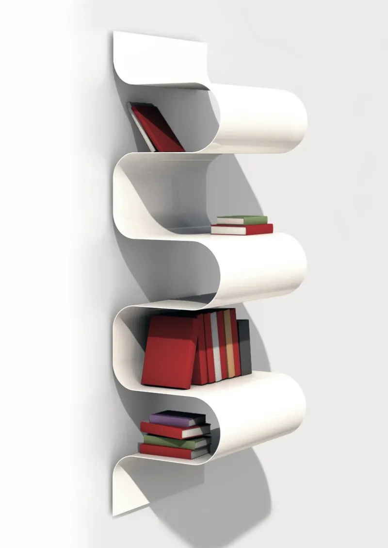 Pamono White Wave Bookshelf by Julien Vidame> Storage