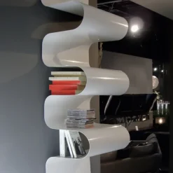 Pamono White Wave Bookshelf by Julien Vidame><noscript><img width=