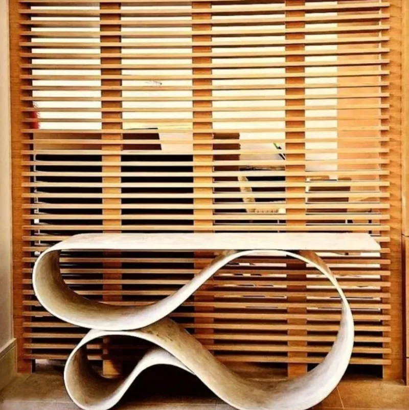 Clearance Pamono Whorl Console in Concrete Canvas by Neal Aronowitz The Exceptional