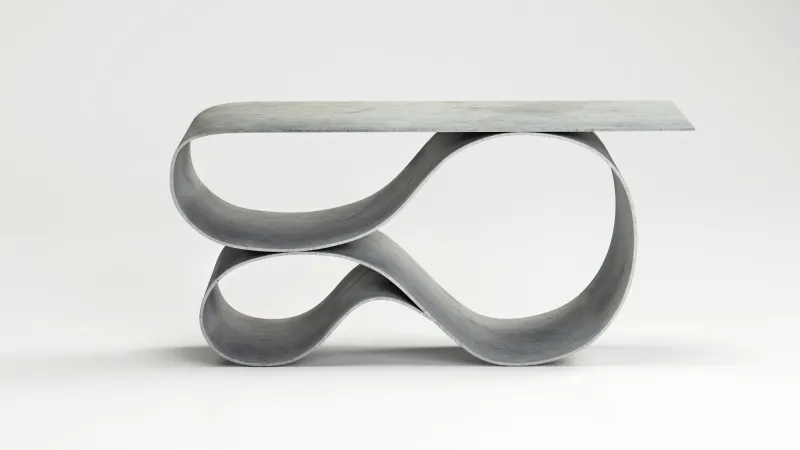 Clearance Pamono Whorl Console in Concrete Canvas by Neal Aronowitz The Exceptional