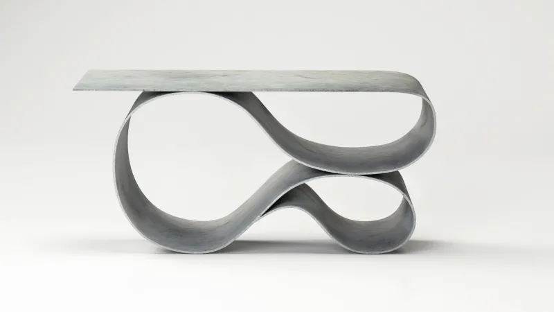 Clearance Pamono Whorl Console in Concrete Canvas by Neal Aronowitz The Exceptional