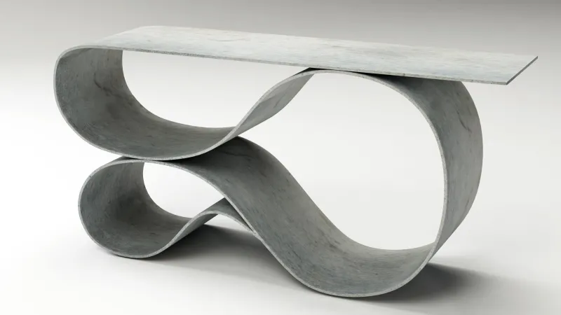 Clearance Pamono Whorl Console in Concrete Canvas by Neal Aronowitz The Exceptional