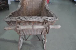 Pamono Wicker & Wood Pram, 1930s><noscript><img width=