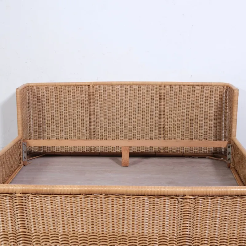 Best Pamono Wicker Double Bed by A. Dal Lago for Germa, 1970s