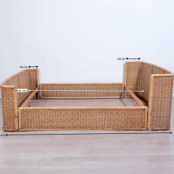 Best Pamono Wicker Double Bed by A. Dal Lago for Germa, 1970s