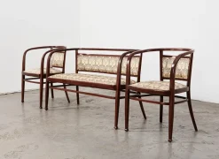 Pamono Wiener Secession Seating Set by Otto Wagner for Mundus Austria, 1903, Set of 3> Living Room Sets