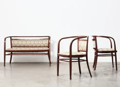 Pamono Wiener Secession Seating Set by Otto Wagner for Mundus Austria, 1903, Set of 3><noscript><img width=