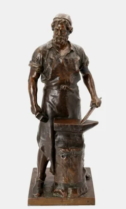 Pamono Wilhelm Albermann, The Blacksmith of Solingen, 1895, Zinc> Classical
