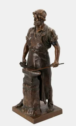 Pamono Wilhelm Albermann, The Blacksmith of Solingen, 1895, Zinc> Classical