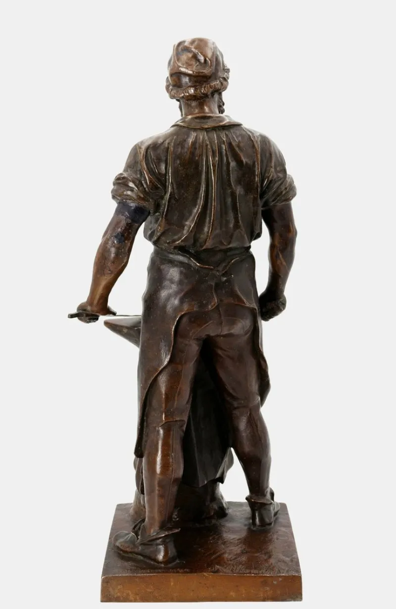 Pamono Wilhelm Albermann, The Blacksmith of Solingen, 1895, Zinc> Classical