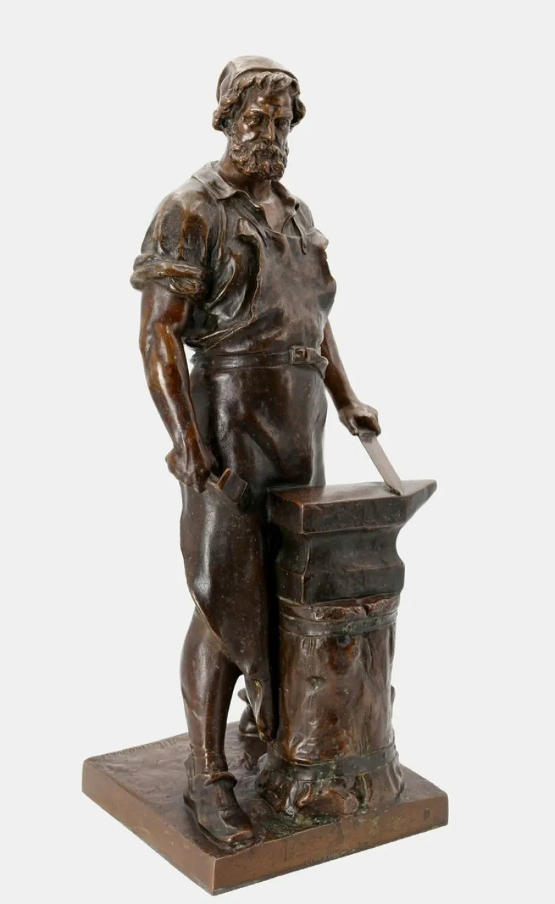 Pamono Wilhelm Albermann, The Blacksmith of Solingen, 1895, Zinc> Classical