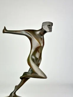 Pamono Wilhelm Andreas, Signed Art Deco Bronze, The Will, Germany, 1930s><noscript><img width=