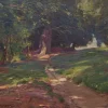 Pamono Wilhelm Feldmann, Forest Landscape Bathed in Sunlight, 1900, Oil Painting> Impressionist