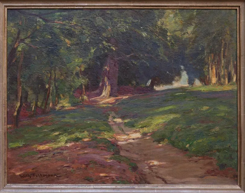 Pamono Wilhelm Feldmann, Forest Landscape Bathed in Sunlight, 1900, Oil Painting> Impressionist