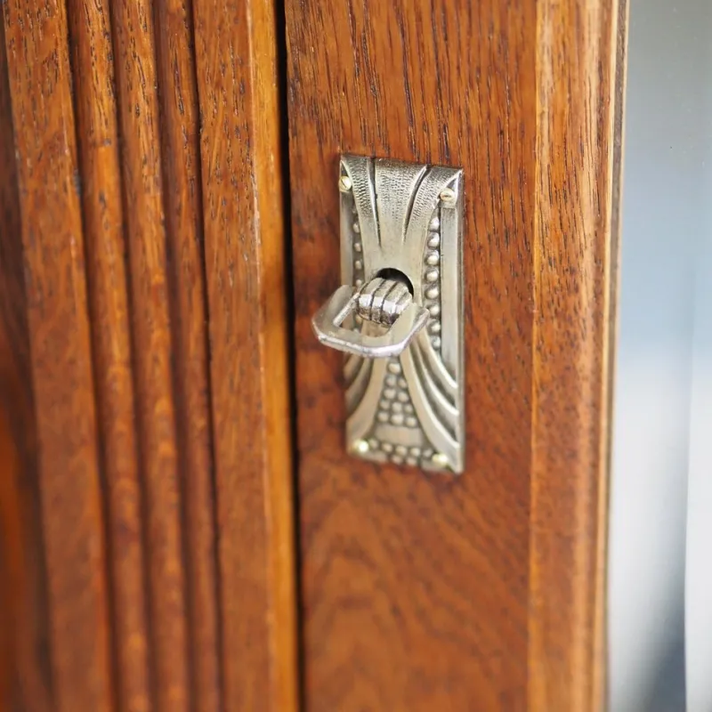 Outlet Pamono Wilhelminian 3-Door Wardrobe in Oak with Mirror, 1890s