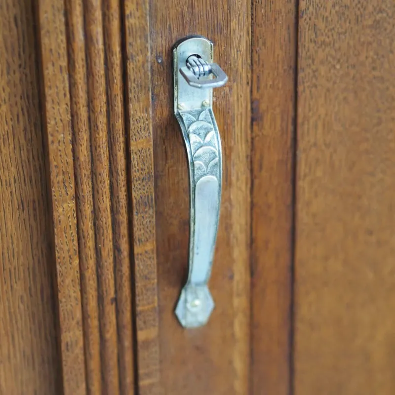 Outlet Pamono Wilhelminian 3-Door Wardrobe in Oak with Mirror, 1890s