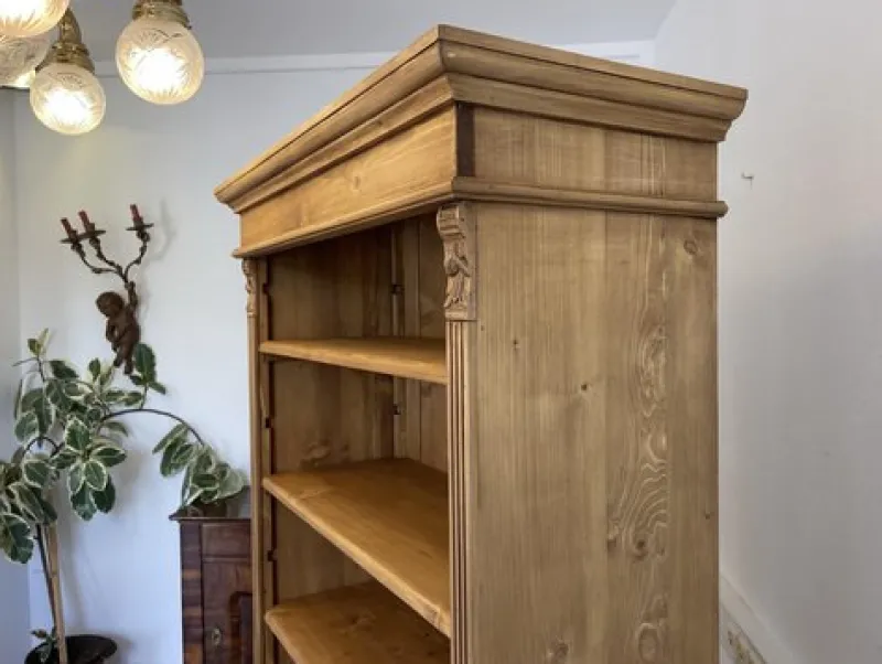 Best Pamono Wilhelminian Style Bookcase in Natural Wood