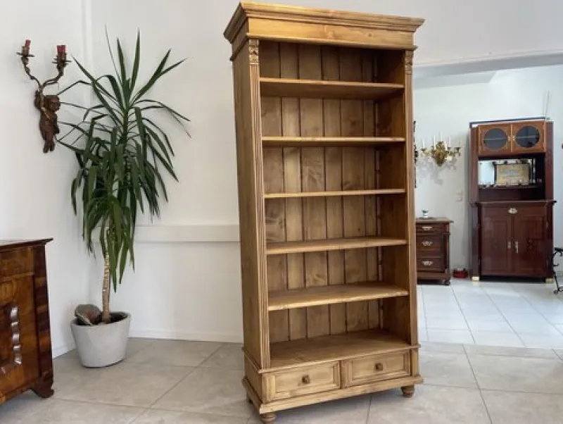 Best Pamono Wilhelminian Style Bookcase in Natural Wood