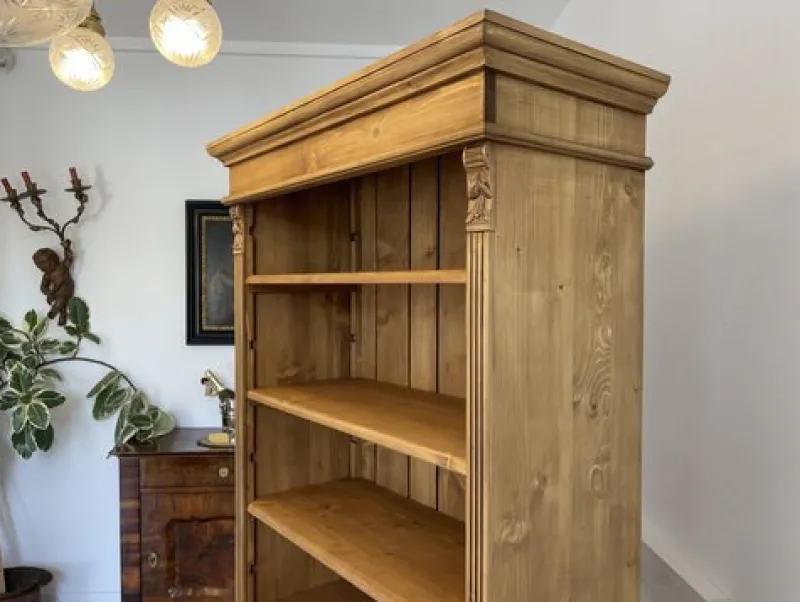 Best Pamono Wilhelminian Style Bookcase in Natural Wood
