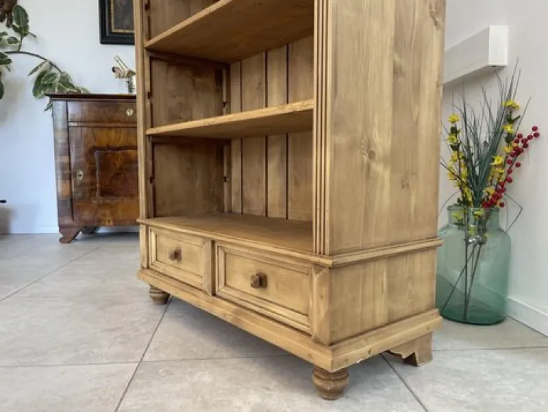 Best Pamono Wilhelminian Style Bookcase in Natural Wood