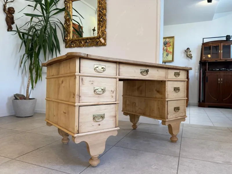 Pamono Wilhelminian Style Desk in Natural Wood> Desks