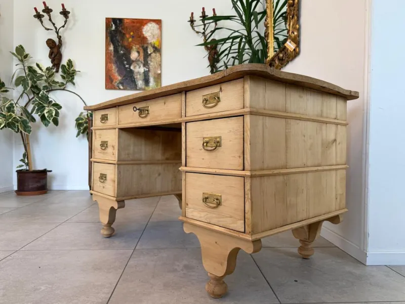 Pamono Wilhelminian Style Desk in Natural Wood> Desks