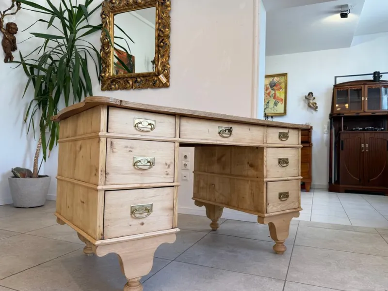 Pamono Wilhelminian Style Desk in Natural Wood> Desks