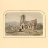 New Pamono William Burgess of Dover, Country Church with Figures, 1829, Watercolour