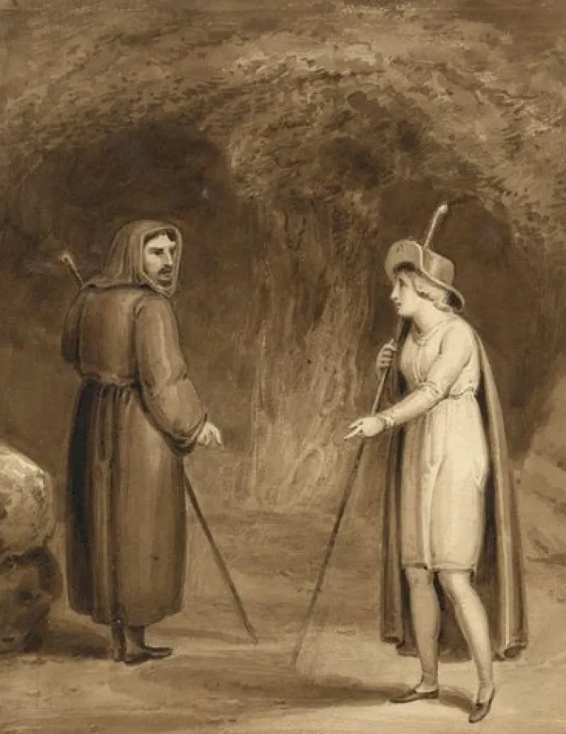 Hot Pamono William Derby, Edwin & Angelina, Early 19th Century, Watercolour