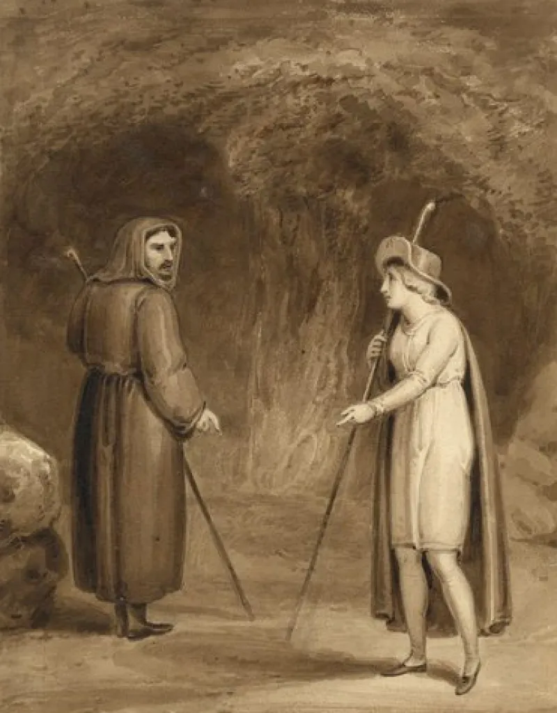Hot Pamono William Derby, Edwin & Angelina, Early 19th Century, Watercolour