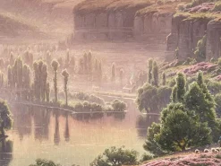 Pamono William Didier-Pouget, Morning Mists, Heathers In Bloom, Dordogne Valley, Oil on Canvas, Framed><noscript><img width=