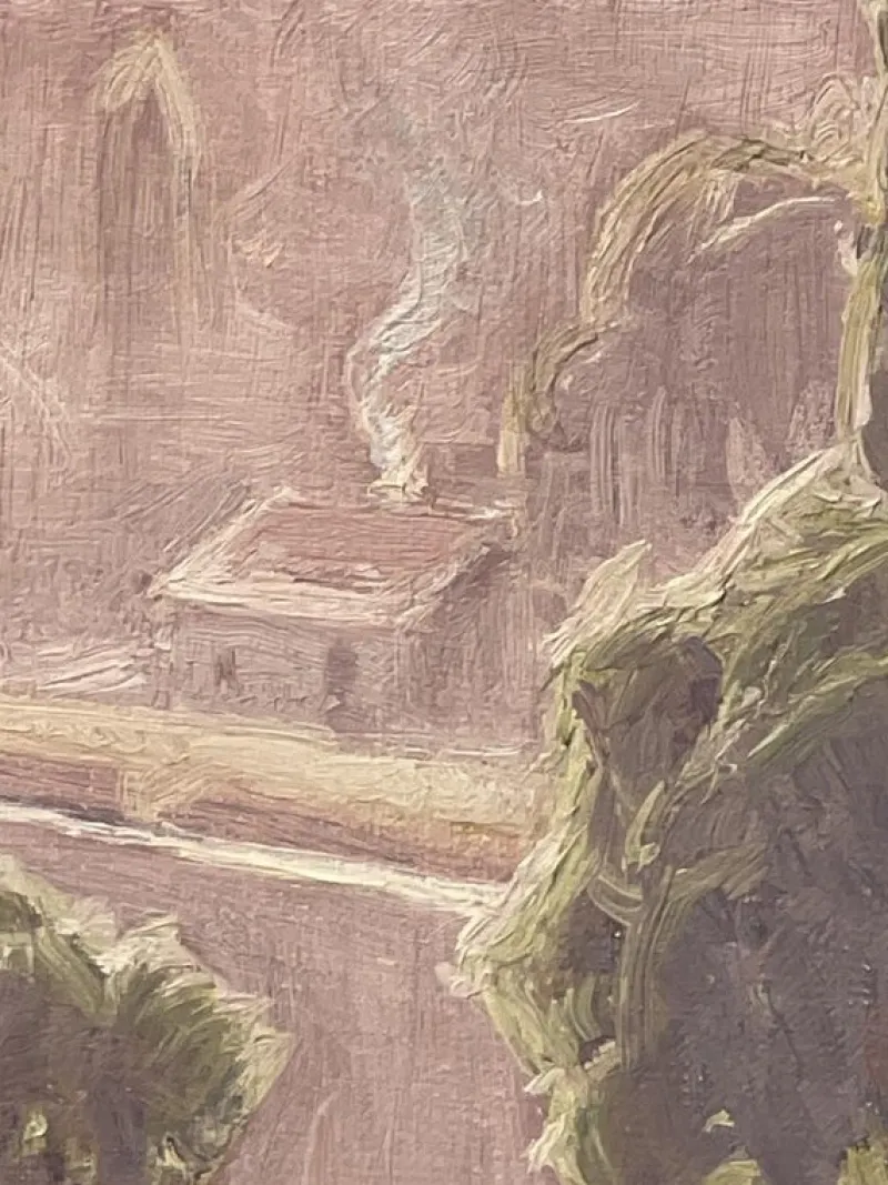 Pamono William Didier-Pouget, Morning Mists, Heathers In Bloom, Dordogne Valley, Oil on Canvas, Framed> Classical