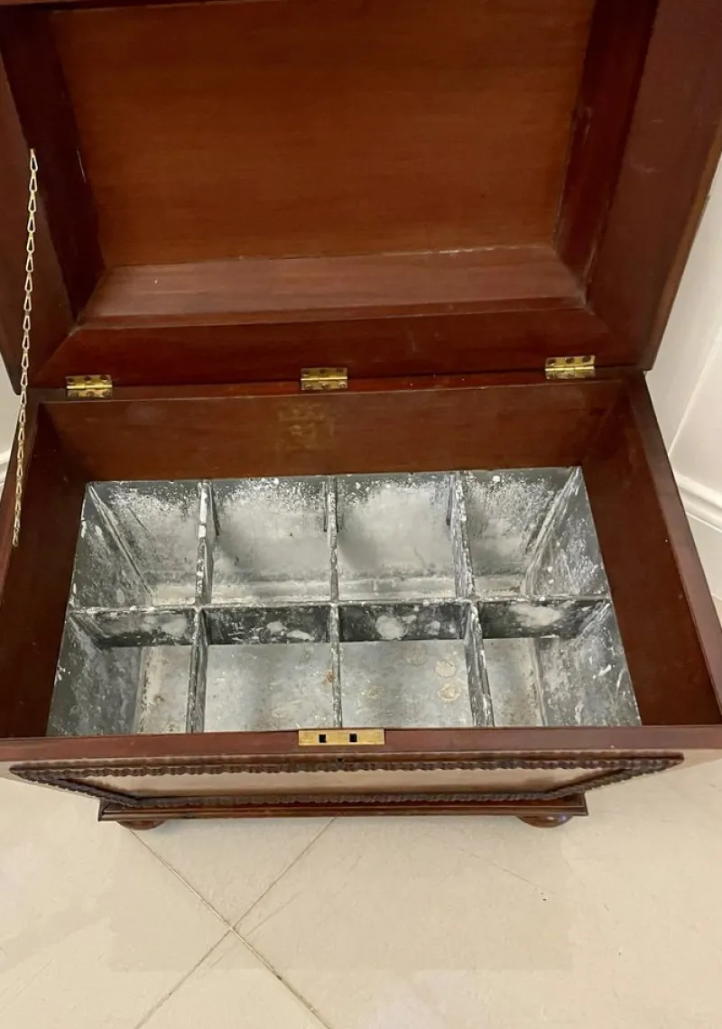Pamono William IV Carved Mahogany Wine Cooler, 1830s