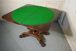 Pamono William IV Folding Games or Card Table, 1830s><noscript><img width=