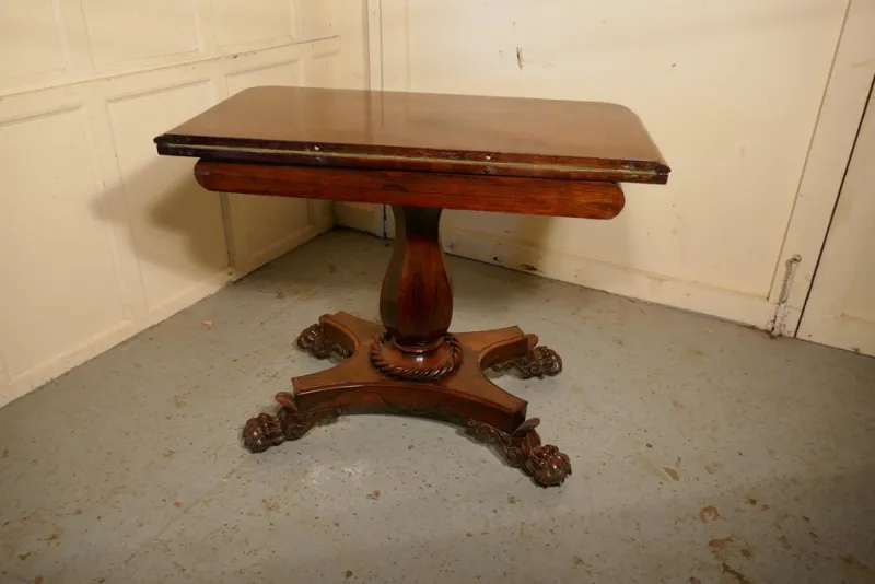 Pamono William IV Folding Games or Card Table, 1830s> Game Tables