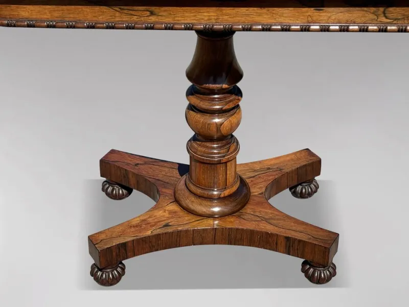 Best Pamono William IV Rosewood Fold-Over Card Table, 1830s