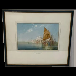 Pamono William Knox, Venice Lagoon, 1917, Watercolour, Framed> Impressionist