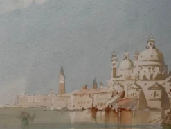 Pamono William Knox, Venice Lagoon, 1917, Watercolour, Framed> Impressionist