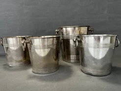 Pamono Wine Coolers in Metal from Christofle, 1960s, Set of 4> Ice Buckets & Wine Coolers