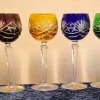 Pamono Wine Glasses in Different Colours in Cut Crystal Glass from Nachtmann, 1970s, Set of 6> Glassware