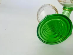 Pamono Wine Glasses in Green Gilt Color, France, 1940s, Set of 2