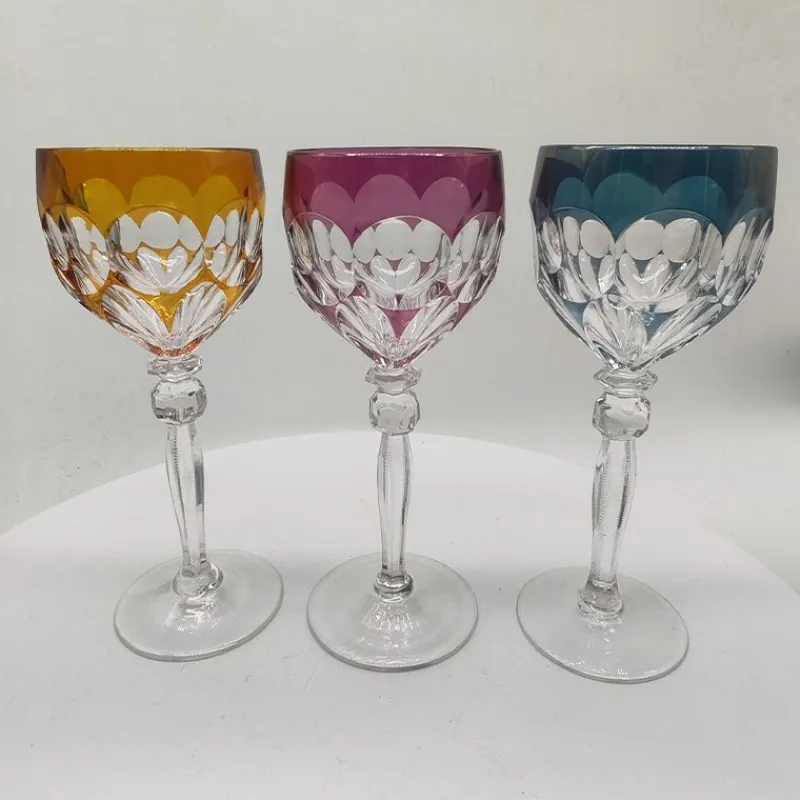 Pamono Wine Glasses in Lead Crystal attributed to Hofbauer Crystal, Baviera, Germany, 1970s, Set of 6> Glassware