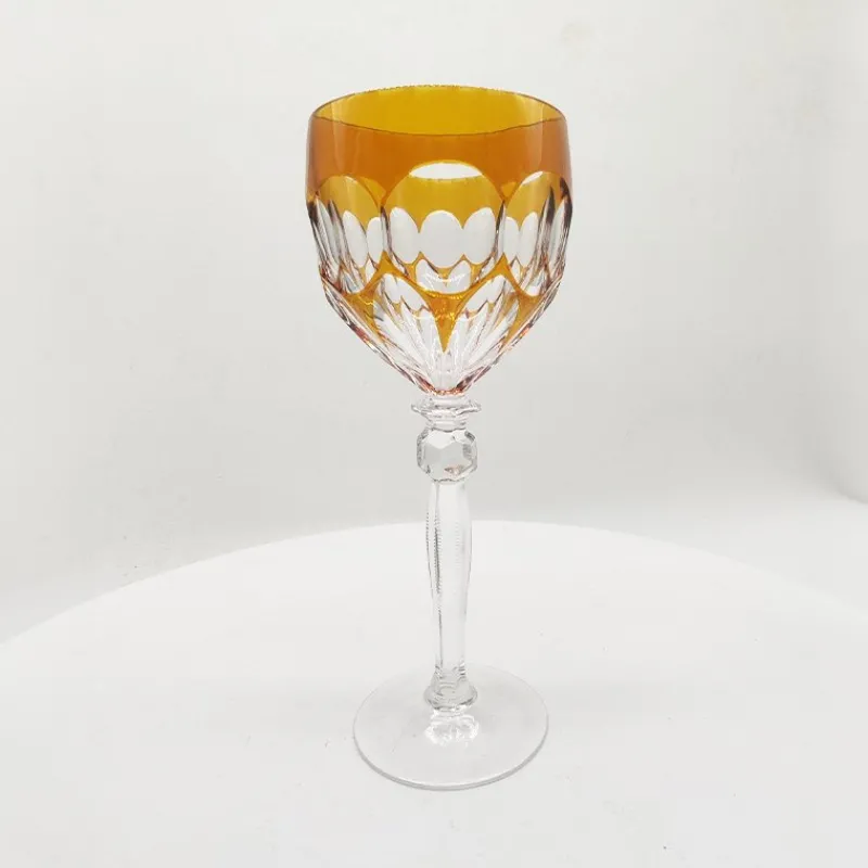 Pamono Wine Glasses in Lead Crystal attributed to Hofbauer Crystal, Baviera, Germany, 1970s, Set of 6> Glassware
