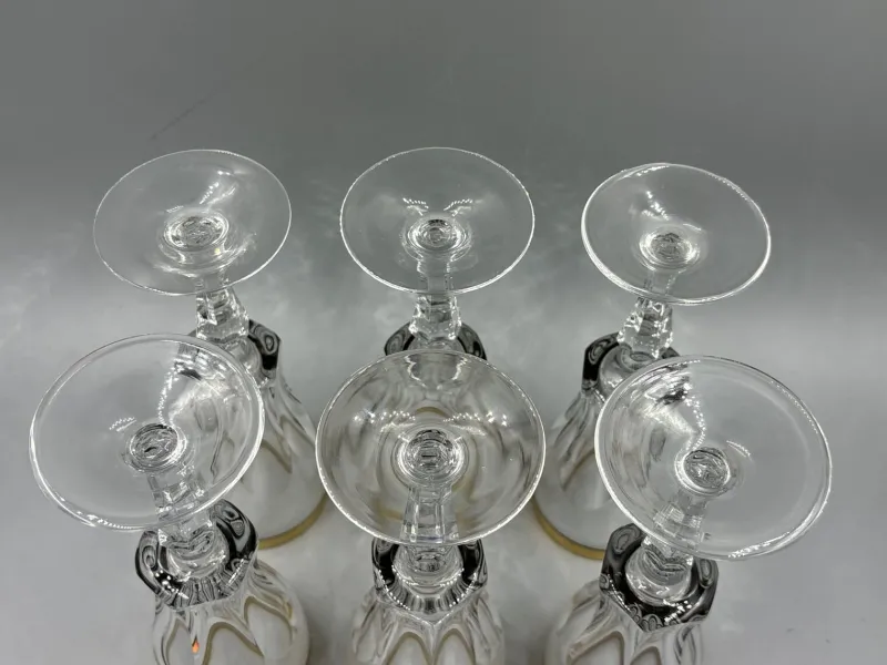 Pamono Wine Glasses with 18K Gold Rim by Franz Kaspar for Glashütte, 1950s, Set of 6> Glassware