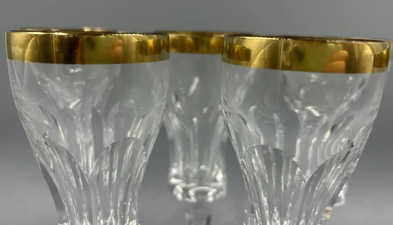 Pamono Wine Glasses with 18K Gold Rim by Franz Kaspar for Glashütte, 1950s, Set of 6> Glassware